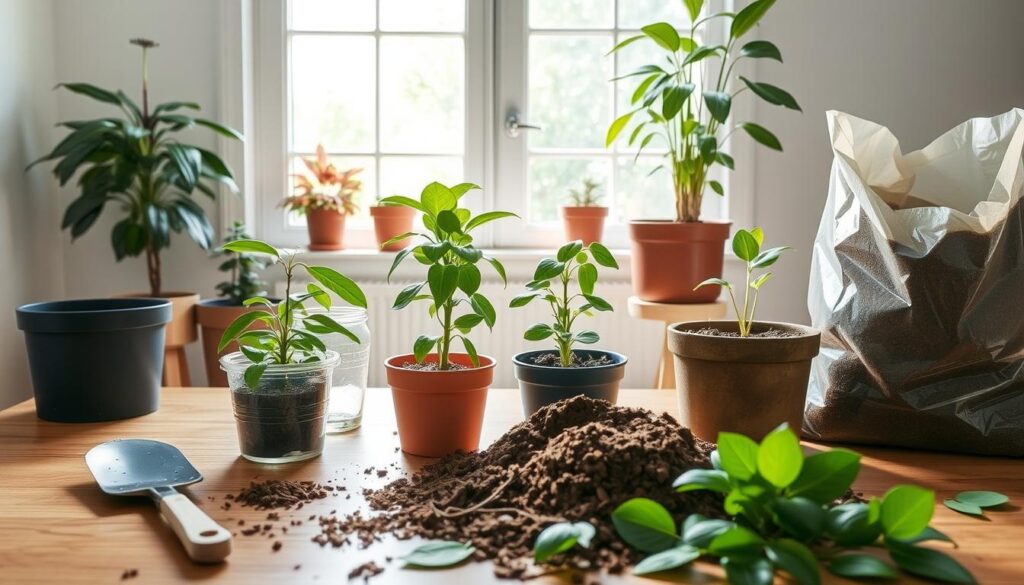 how to repot indoor plants