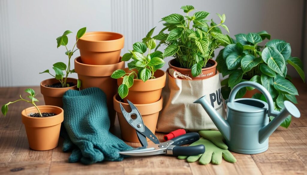 repotting tools for indoor plants